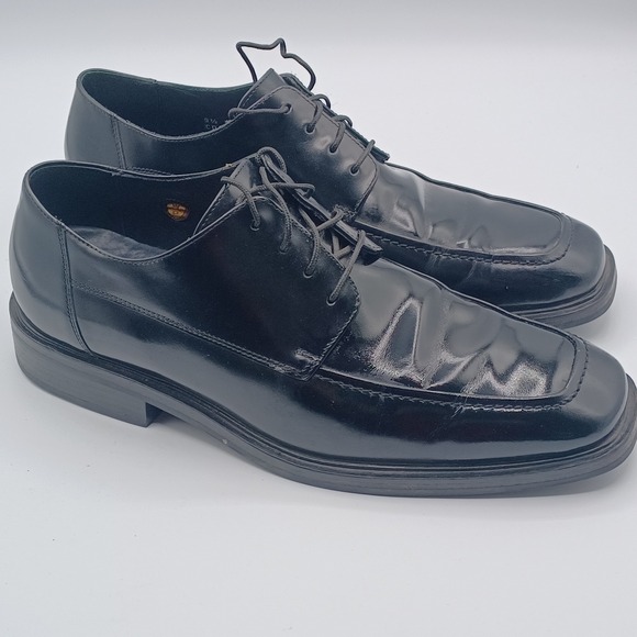 Cole Haan Waterproof Oxford Mens‎ 9.5 Black Good Square Toe Leather C02898